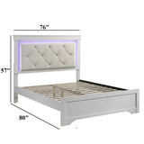 Tufted Headboard Bed With LED Lighting