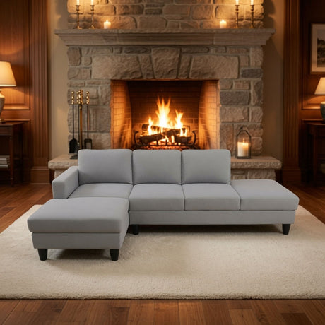 L - Shaped Sectional Sofa With Chaise & Ottoman