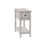 Accent End Table, 2 Tier, Narrow, Lamp, Storage Drawer, Charming Design