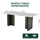 Rectangular Dining Table - Gray / White