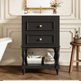 Retro Design Bathroom Vanity With Sink, 2 Drawer Storage Cabinet