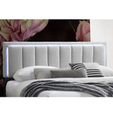 Bed With Channel Tufting And Built In LED Headboard