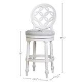 Stool With Back And Swivel Upholstered Seat