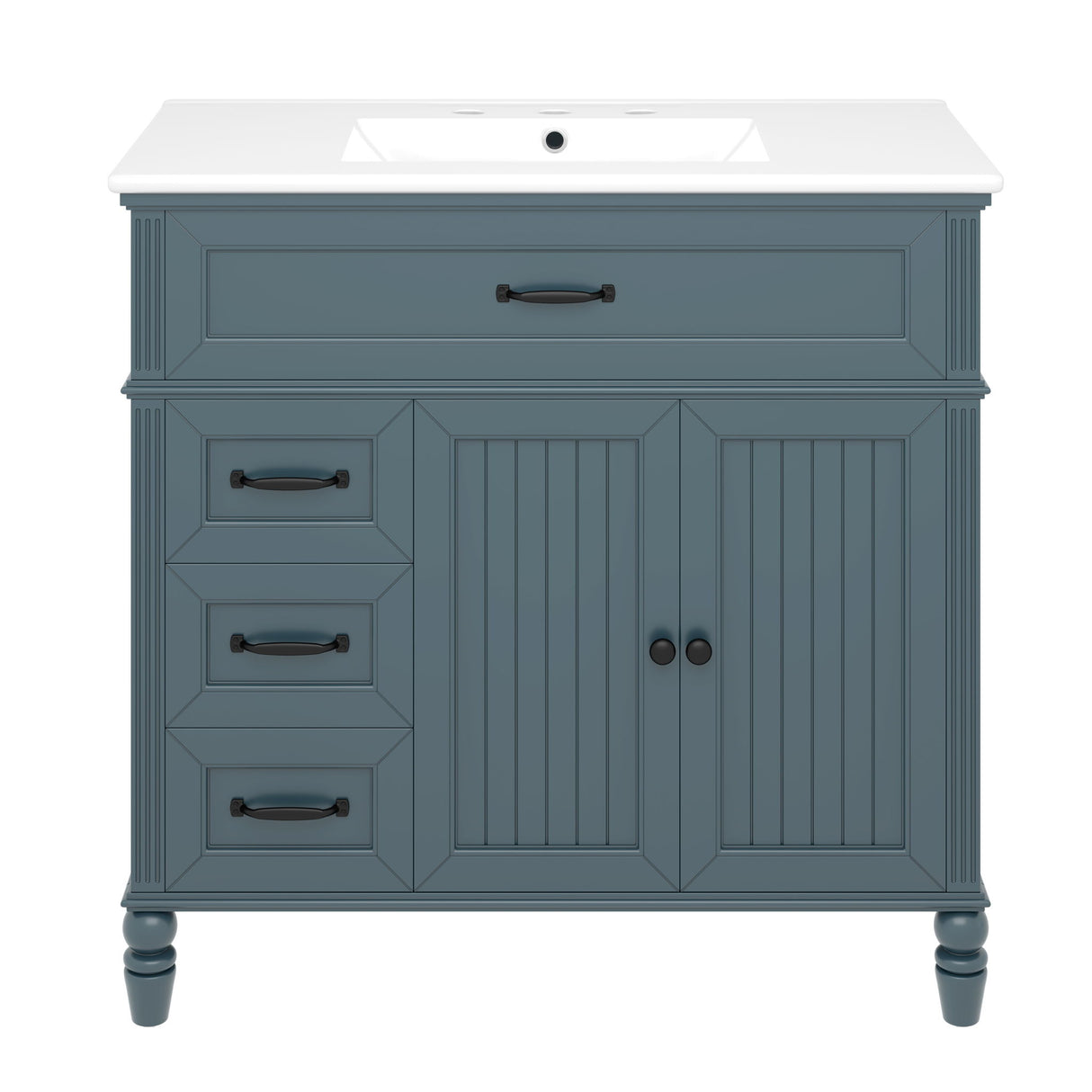 Bathroom Vanity With Sink, Freestanding Cabinet & Drawers
