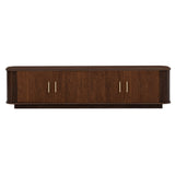 70" TV Stand With Ample Storage, Refined Curved Corners - Dark Brown