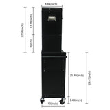 6 Drawer Lockable Tool Cabinet On Wheels, Steel Rolling Tool Chest With Detachable Toolbox