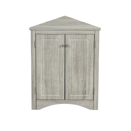 Triangle Bathroom Storage Cabinet With Adjustable Shelves, Freestanding Floor Cabinet For Home Kitchen