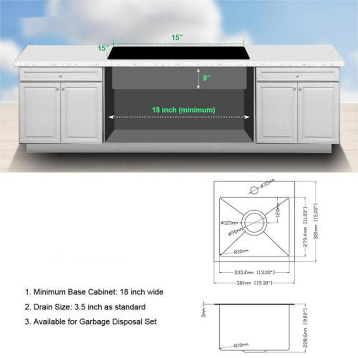 Premium Laundry Drop In Utility Sink 16 Gauge Stainless Steel, Topmount