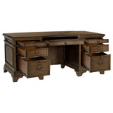 Hartshill 72-inch 7-drawer Executive Desk Burnished Oak - 881281