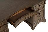 Hartshill 72-inch 7-drawer Executive Desk Burnished Oak - 881281