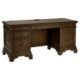 Hartshill 66-inch 5-drawer Credenza Office Desk Burnish Oak - 881282