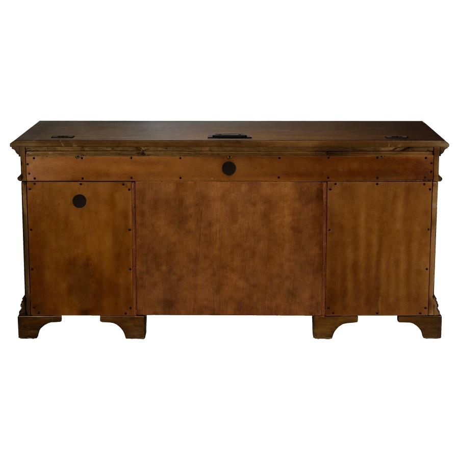 Hartshill 66-inch 5-drawer Credenza Office Desk Burnish Oak - 881282