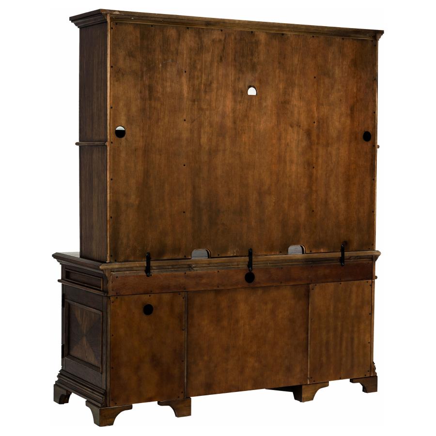 Hartshill 66-inch 5-drawer Credenza with Hutch Burnished Oak - 881283