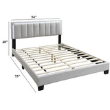 Bed With Channel Tufting And Built In LED Headboard