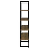 Danbrook 71-inch 4-shelf Bookshelf Black and Aged Walnut - 882036
