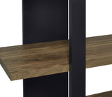 Danbrook 71-inch 4-shelf Bookshelf Black and Aged Walnut - 882036