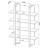 Danbrook 71-inch 4-shelf Bookshelf Black and Aged Walnut - 882036
