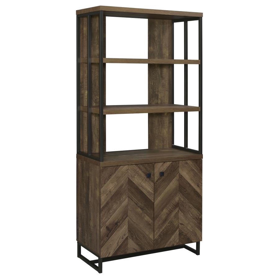 Millbrook 71-inch 2-door Storage Bookshelf Rustic Oak - 882093