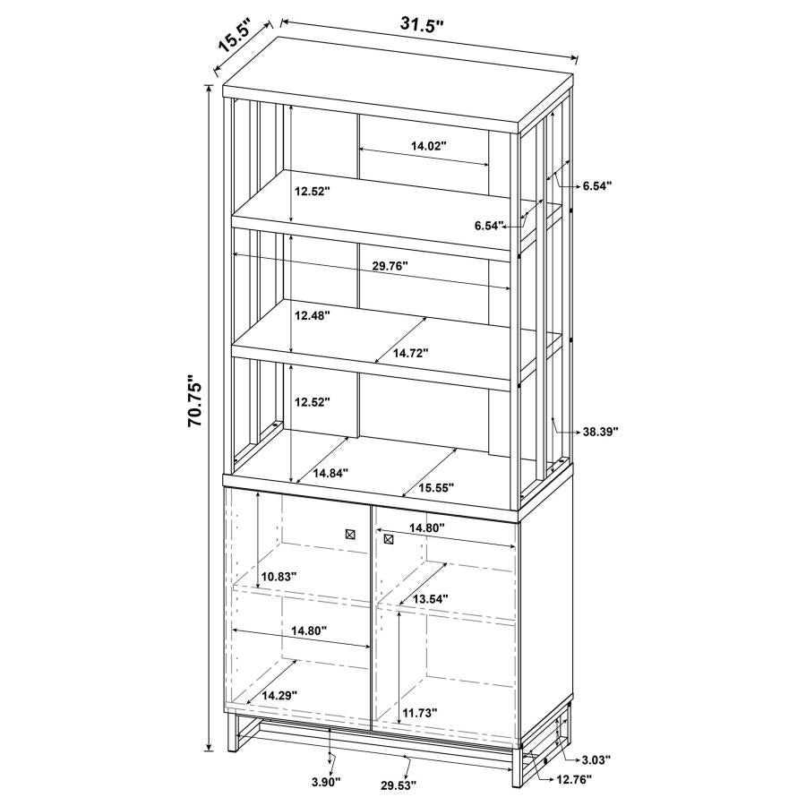 Millbrook 71-inch 2-door Storage Bookshelf Rustic Oak - 882093