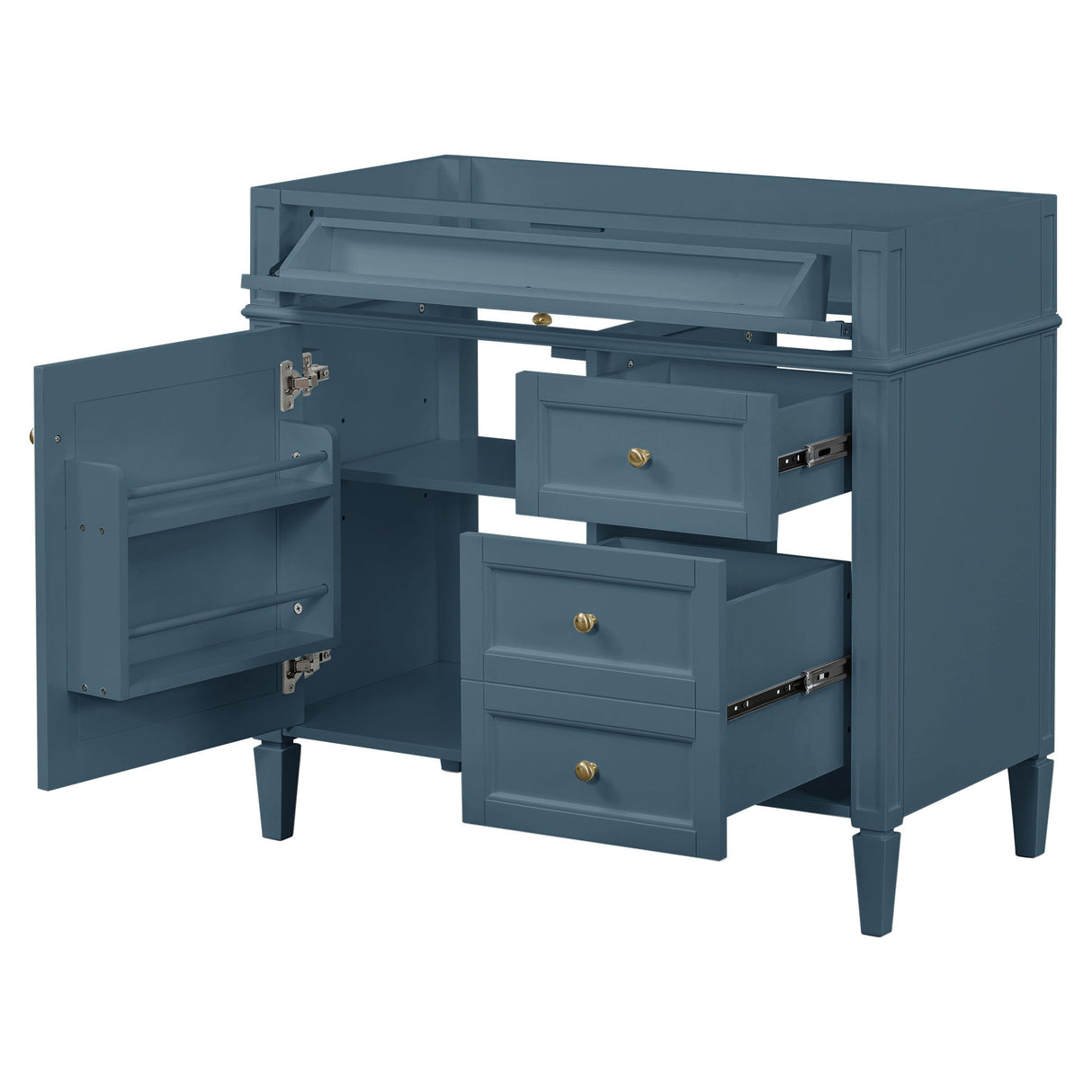 Bathroom Vanity With 2 Drawers And Tip-Out Drawer, Storage Cabinet