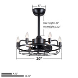 Modern Farmhouse Ceiling Fan, Adjustable Hanging