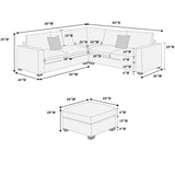 Modern Style L-Shaped Sectional Set With Ottoman