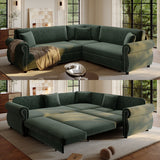 L-Shaped Sofa Couch With Pull-Out Bed
