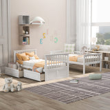 Mystrene - Twin Over Twin Bunk Bed With Drawers, Convertible Beds
