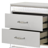 Glam - 2 Drawer Nightstand & LED Lighting - White