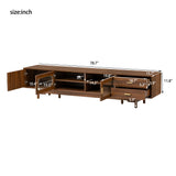 Modern TV Stand With Fluted Glass Doors & 2 Drawers
