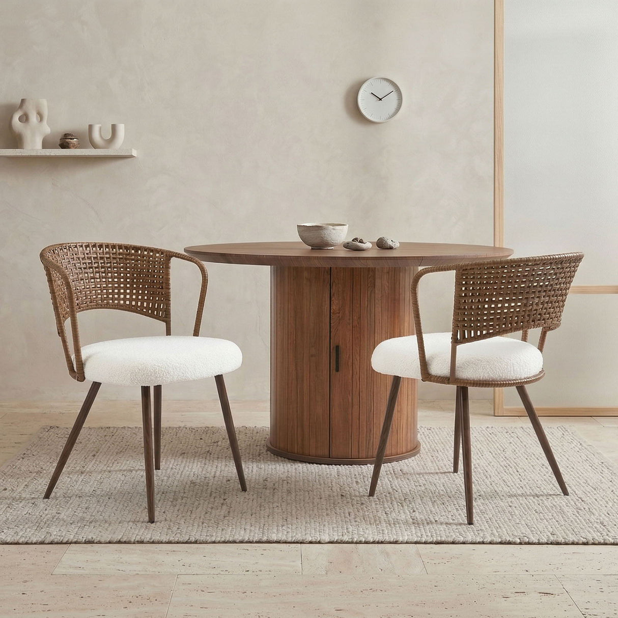 Farmhouse Style Wicker Dining Chair
