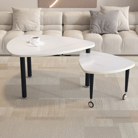 360 Degree Rotatable Coffee Table With Solid Legs