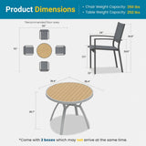 5 Piece Patio Dining Set & Table And Chairs For Outdoor Use - Gray