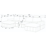 Upholstered Sectional With 2 Ottomans Living Room Seating - Dark Gray
