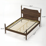 Retro 4 Poster Platform Bed Frame With Curved Tall Headboard