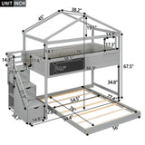 House Style Bunk Bed With Storage Staircase And board