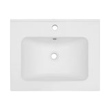 Rectangular Single Vanity Top With 1 Faucet Hole And Overflow Ceramic