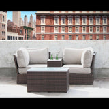 Comfortable Modern Patio Rattan Sectional Set With Cushions