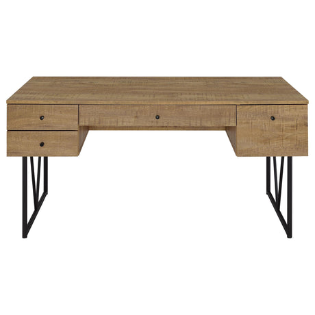 Vellun - 4 Drawer Writing Desk - Mango Color