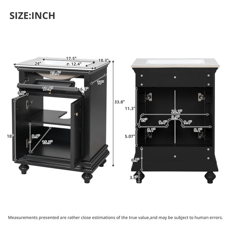 Modern Bathroom Vanity With Tip-Out Drawer And Soft-Close Hinges