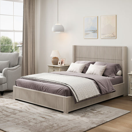 Platform Bed Frame With Headboard, Floor Standing Design