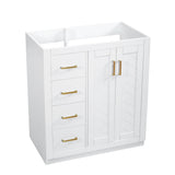 Retro Style Bathroom Vanity With 3 Drawers & Soft-Closing Doors
