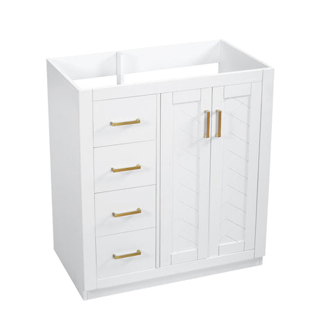 Retro Style Bathroom Vanity With 3 Drawers & Soft-Closing Doors
