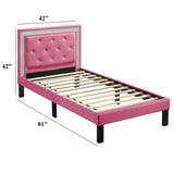 Glamours Style Bed With Diamond Tufted Padded Headboard