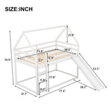 House Shape Bunk Bed With Slide And Ladder