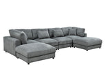 Upholstered Modular Sectional & Custom Configuration And Toss Pillows
