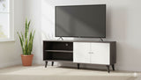 Amidon - TV Stand, With 2 Storage Shelves And 1 Cabinet
