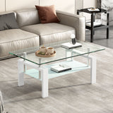 Tempered Glass Table With Storage