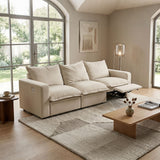 Plush Pillow Top Reclining Sofa, 3 Seat - Cream Beige