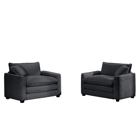 Modern Classic Fabric Single Chair Deep Seat Sofa With Pillow